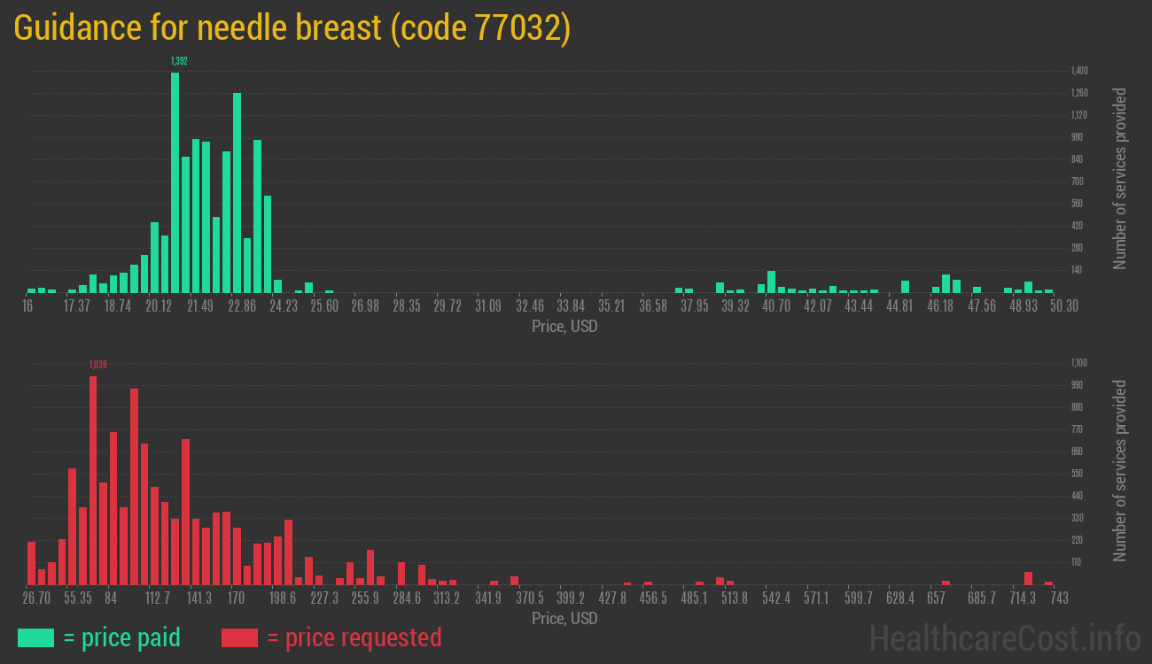 Guidance for needle breast